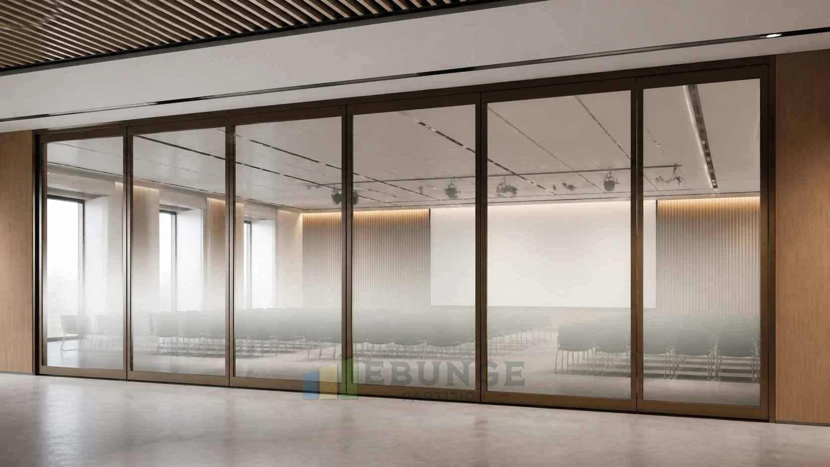 Hotel Convention Floor Door Route Review with Movable Glass Walls — commercial application detail explanatory EBUNGE movable glass wall concept