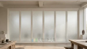 Molduras de Artes Comunitárias em Branco Quente para Interiores com Paredes de Vidro Móveis