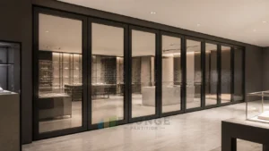 Seleção de Parede de Showroom de Varejo de Luxo para Aquisição de Parede de Vidro Móvel