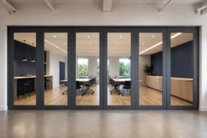 Como Coordenar Controles de Iluminação ao Redor de uma Parede de Vidro Móvel